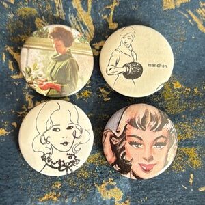 Vintage Magazine Buttons of Ladies